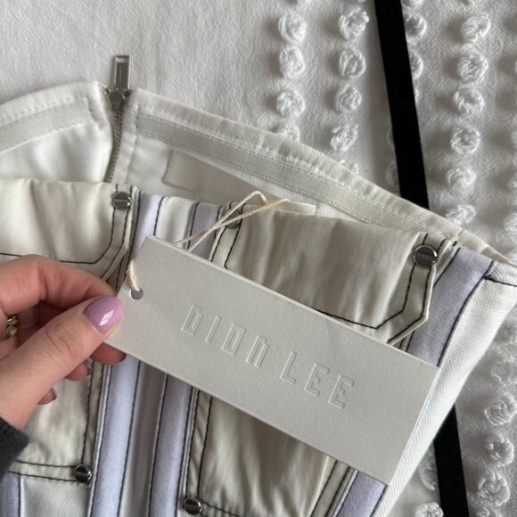 NWT Dion Lee Hongbao Corset Strapless Square Neckline Contrast Top Stitch Sz 0 - Picture 2 of 9